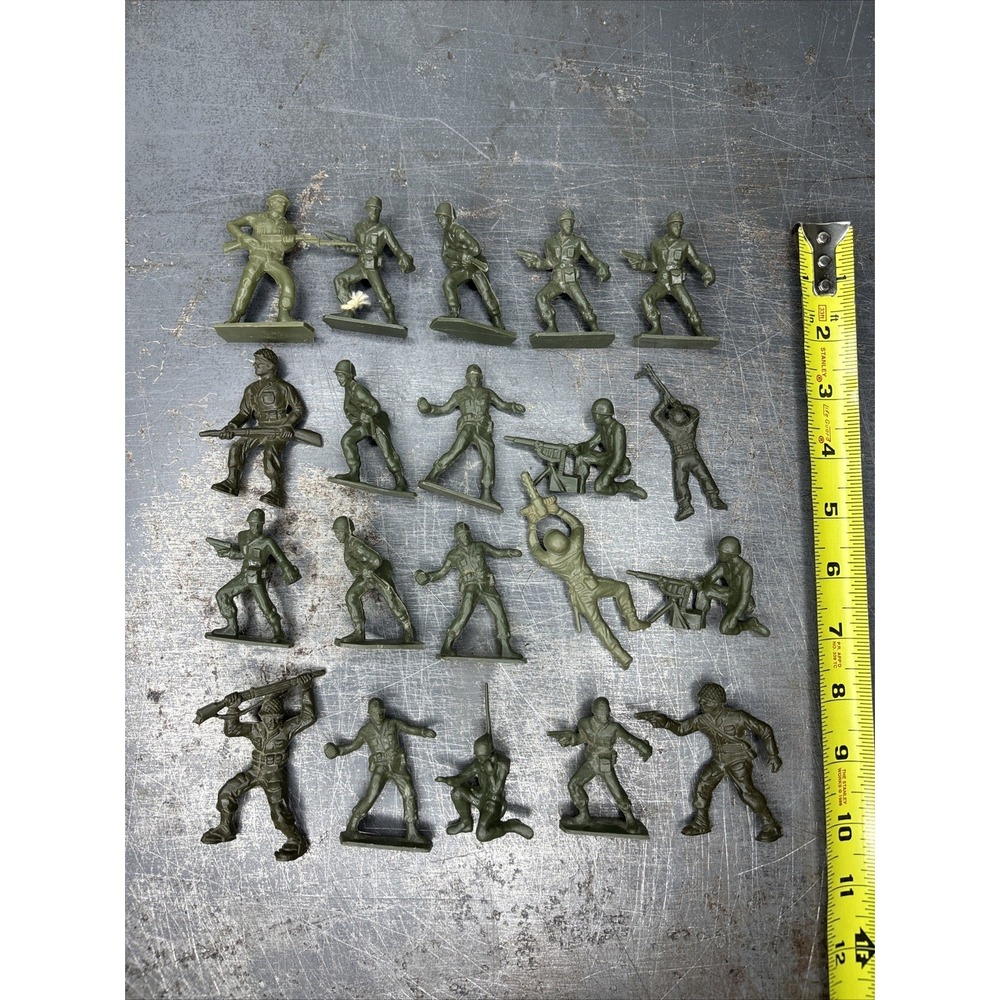Vintage 1960s Marx MPC Tim Mee Playset‎ Plastic Figures Green Army Lot Of 20